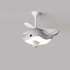 Lumendat Contemporary Scandinavian Cartoon Whale Plane Iron Acrylic Shade ABS Fan LED Downrods Ceiling Fan Light For Bedroom Lumendat