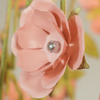 Modern Art Deco Hardware Flower Decoration Glass Shade 1-Light Pendant Light For Bedroom