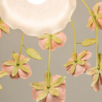 Modern Art Deco Hardware Flower Decoration Glass Shade 1-Light Pendant Light For Bedroom