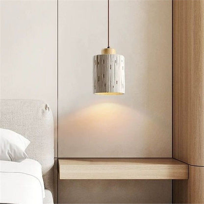 Traditional French High Concrete Cylinder 1-Light Pendant Light For Bedroom