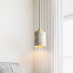 Traditional French High Concrete Cylinder 1-Light Pendant Light For Bedroom