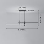 Modern Minimalist Iron Silicone Long Strip LED Island Light Pendant Light For Living Room