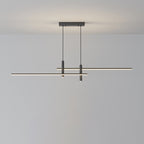Modern Minimalist Iron Silicone Long Strip LED Island Light Pendant Light For Living Room
