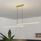 Modern Minimalist Iron Silicone Long Strip LED Island Light Pendant Light For Living Room