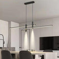 Modern Minimalist Iron Silicone Long Strip LED Island Light Pendant Light For Living Room
