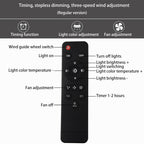 Contemporary Scandinavian Round Iron Solid Wood LED Silent Semi-Flush Mount Ceiling Fan Light For Bedroom Lumendat