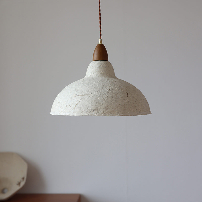 Traditional Japanese Octagonal Hand-painted Bamboo And Bird Design Xuan Paper Shade 1-Light Pendant Light For Living Room