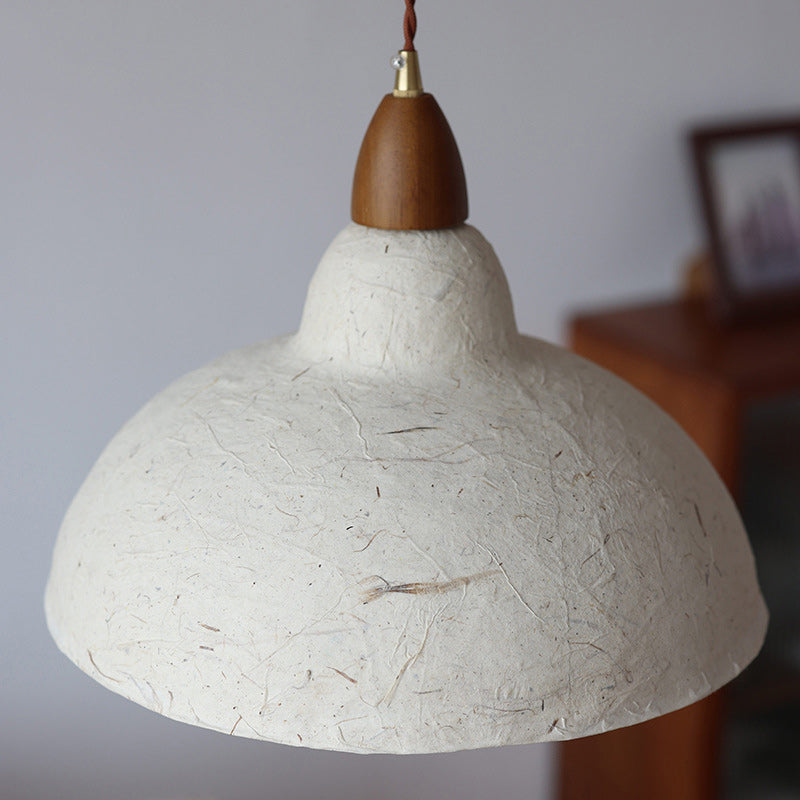 Traditional Japanese Octagonal Hand-painted Bamboo And Bird Design Xuan Paper Shade 1-Light Pendant Light For Living Room