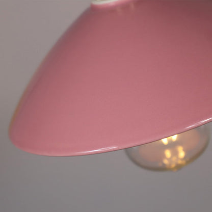 Contemporary Scandinavian Ceramic Tapered Shade Brass 1-Light Pendant Light For Living Room