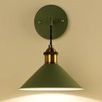 Contemporary Scandinavian Macaron Iron Conical 1-Light Wall Sconce Lamp For Living Room