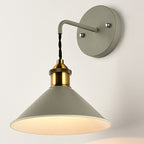 Contemporary Scandinavian Macaron Iron Conical 1-Light Wall Sconce Lamp For Living Room
