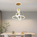 Contemporary Luxury Aluminum Acrylic Ring LED Pendant Light For Living Room