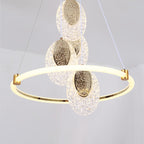 Contemporary Luxury Aluminum Acrylic Ring LED Pendant Light For Living Room