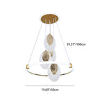Contemporary Luxury Aluminum Acrylic Ring LED Pendant Light For Living Room