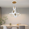 Contemporary Luxury Aluminum Acrylic Ring LED Pendant Light For Living Room