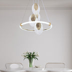 Contemporary Luxury Aluminum Acrylic Ring LED Pendant Light For Living Room