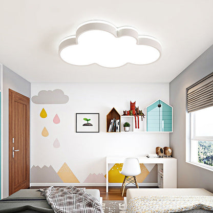 Contemporary Creative Iron Acrylic Cloud Shade LED Flush Mount Ceiling Light For Bedroom