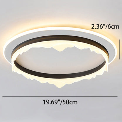 Modern Eclectic Round Iron Acrylic LED Flush Mount Ceiling Light For Bedroom