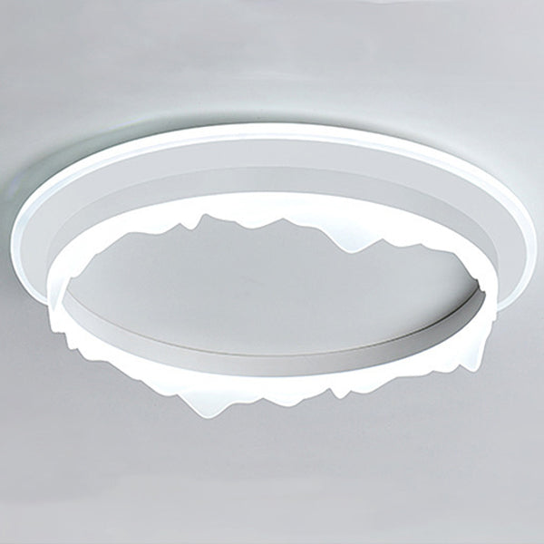 Modern Eclectic Round Iron Acrylic LED Flush Mount Ceiling Light For Bedroom