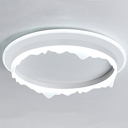 Modern Eclectic Round Iron Acrylic LED Flush Mount Ceiling Light For Bedroom