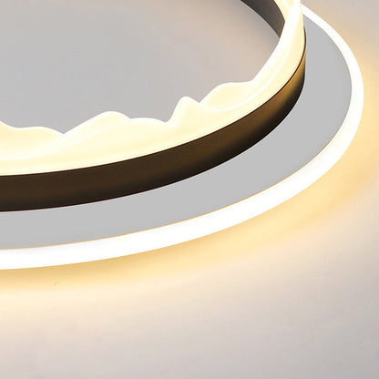 Modern Eclectic Round Iron Acrylic LED Flush Mount Ceiling Light For Bedroom