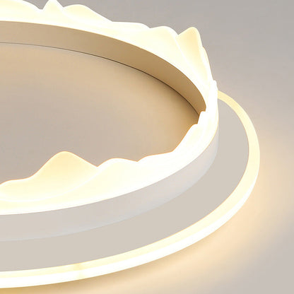 Modern Eclectic Round Iron Acrylic LED Flush Mount Ceiling Light For Bedroom