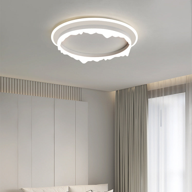 Modern Eclectic Round Iron Acrylic LED Flush Mount Ceiling Light For Bedroom