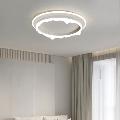 Modern Eclectic Round Iron Acrylic LED Flush Mount Ceiling Light For Bedroom