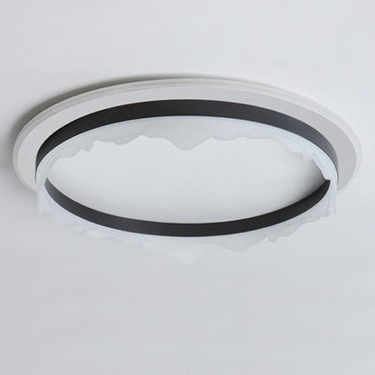 Modern Eclectic Round Iron Acrylic LED Flush Mount Ceiling Light For Bedroom