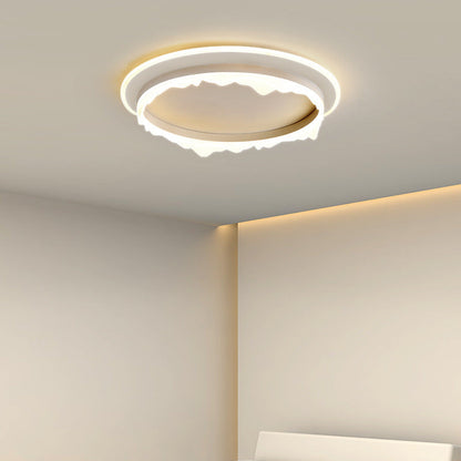 Modern Eclectic Round Iron Acrylic LED Flush Mount Ceiling Light For Bedroom