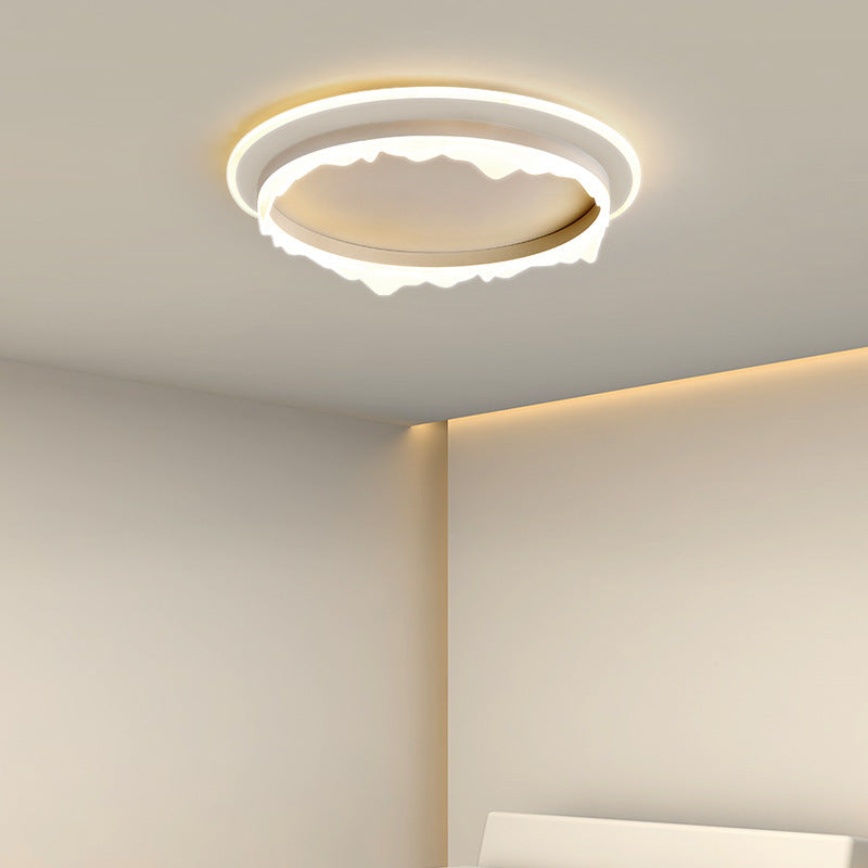 Modern Eclectic Round Iron Acrylic LED Flush Mount Ceiling Light For Bedroom