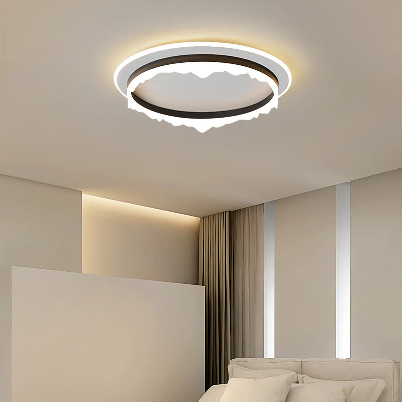 Modern Eclectic Round Iron Acrylic LED Flush Mount Ceiling Light For Bedroom