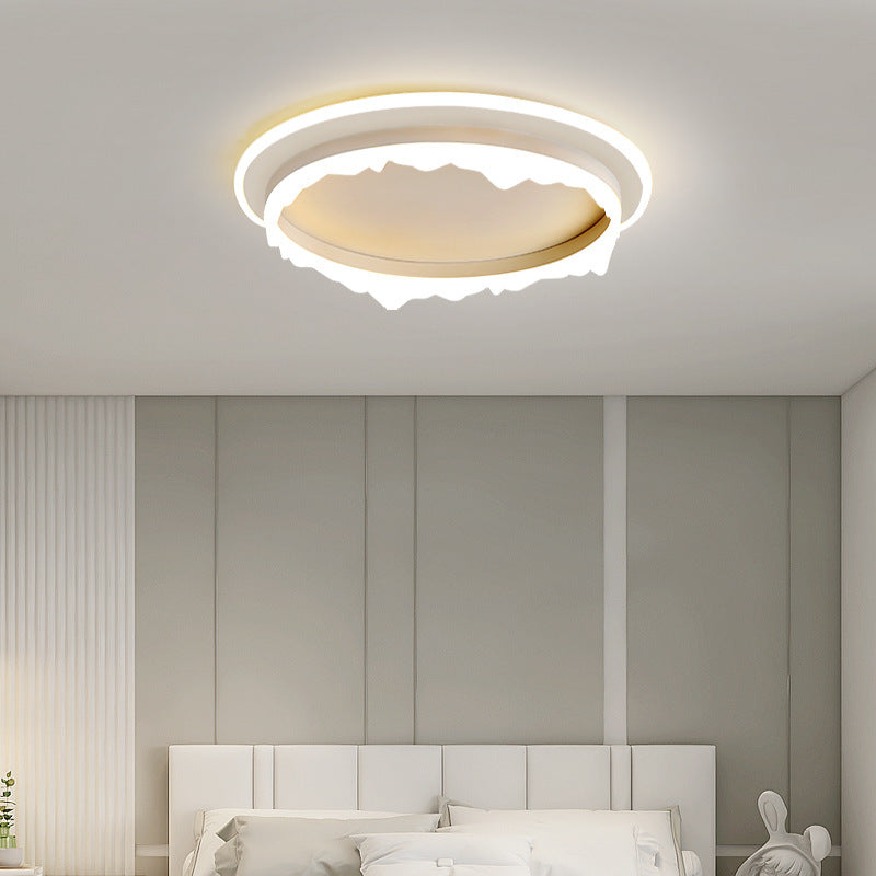 Modern Eclectic Round Iron Acrylic LED Flush Mount Ceiling Light For Bedroom