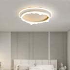 Modern Eclectic Round Iron Acrylic LED Flush Mount Ceiling Light For Bedroom