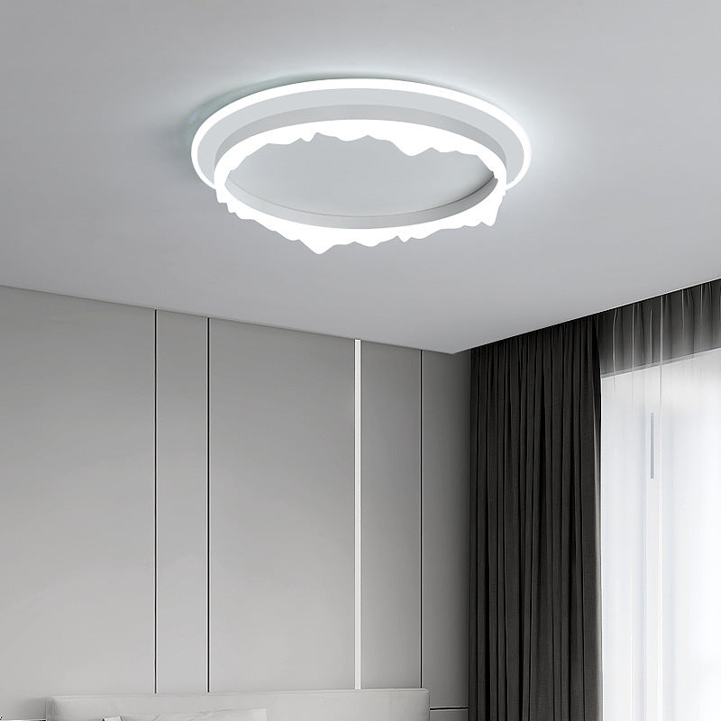 Modern Eclectic Round Iron Acrylic LED Flush Mount Ceiling Light For Bedroom