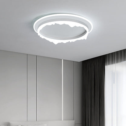 Modern Eclectic Round Iron Acrylic LED Flush Mount Ceiling Light For Bedroom