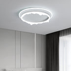 Modern Eclectic Round Iron Acrylic LED Flush Mount Ceiling Light For Bedroom