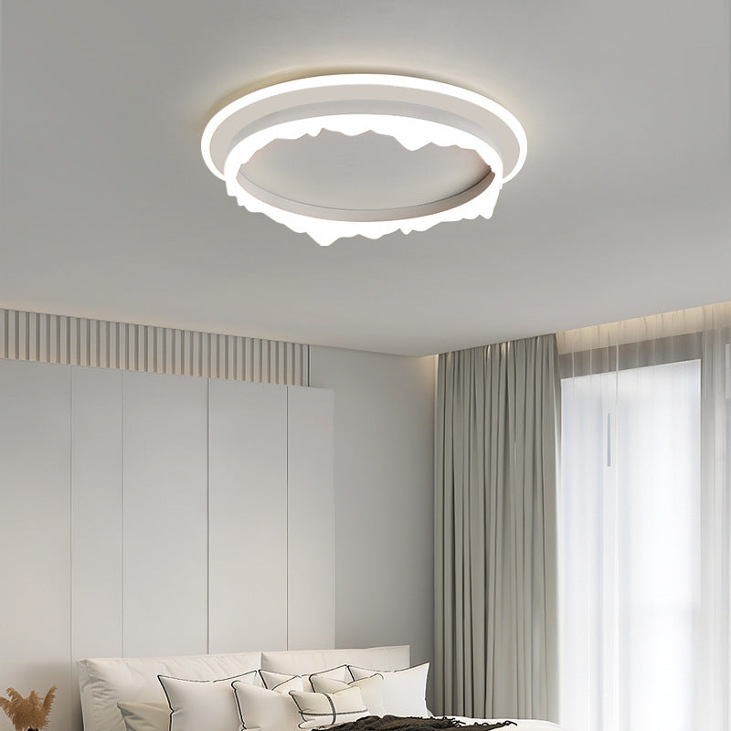 Modern Eclectic Round Iron Acrylic LED Flush Mount Ceiling Light For Bedroom