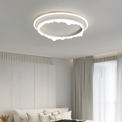 Modern Eclectic Round Iron Acrylic LED Flush Mount Ceiling Light For Bedroom