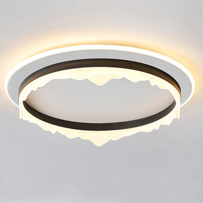 Modern Eclectic Round Iron Acrylic LED Flush Mount Ceiling Light For Bedroom