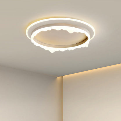 Modern Eclectic Round Iron Acrylic LED Flush Mount Ceiling Light For Bedroom