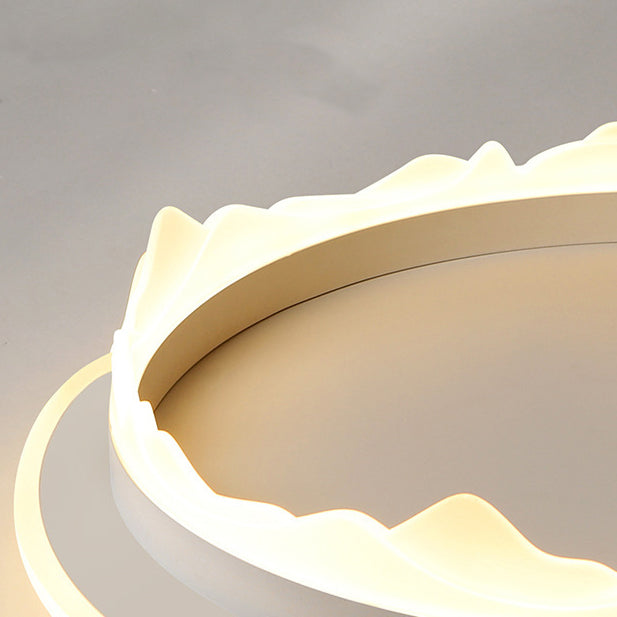 Modern Eclectic Round Iron Acrylic LED Flush Mount Ceiling Light For Bedroom