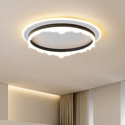 Modern Eclectic Round Iron Acrylic LED Flush Mount Ceiling Light For Bedroom
