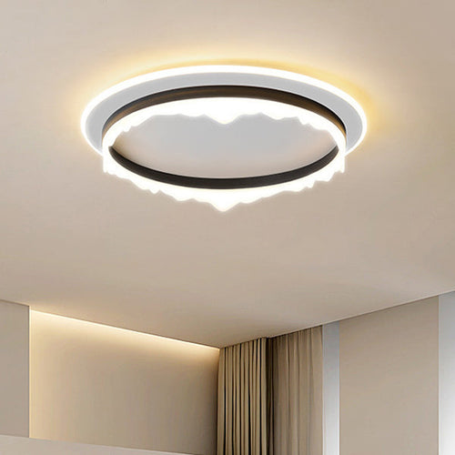 Modern Eclectic Round Iron Acrylic LED Flush Mount Ceiling Light For Bedroom