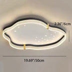 Contemporary Luxury Iron Acrylic Cloud Shade Star Decoration LED Flush Mount Ceiling Light For Bedroom
