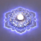 Contemporary Luxury Floral Dazzling Crystal Acrylic LED Flush Mount Ceiling Light for Hallway
