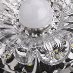 Contemporary Luxury Floral Dazzling Crystal Acrylic LED Flush Mount Ceiling Light for Hallway