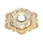 Contemporary Luxury Floral Dazzling Crystal Acrylic LED Flush Mount Ceiling Light for Hallway