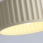 Contemporary Scandinavian Fluted Resin Cylinder Shade Iron 1-light Semi-flush Mount Ceiling Light for Living Room