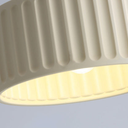 Contemporary Scandinavian Fluted Resin Cylinder Shade Iron 1-light Semi-flush Mount Ceiling Light for Living Room